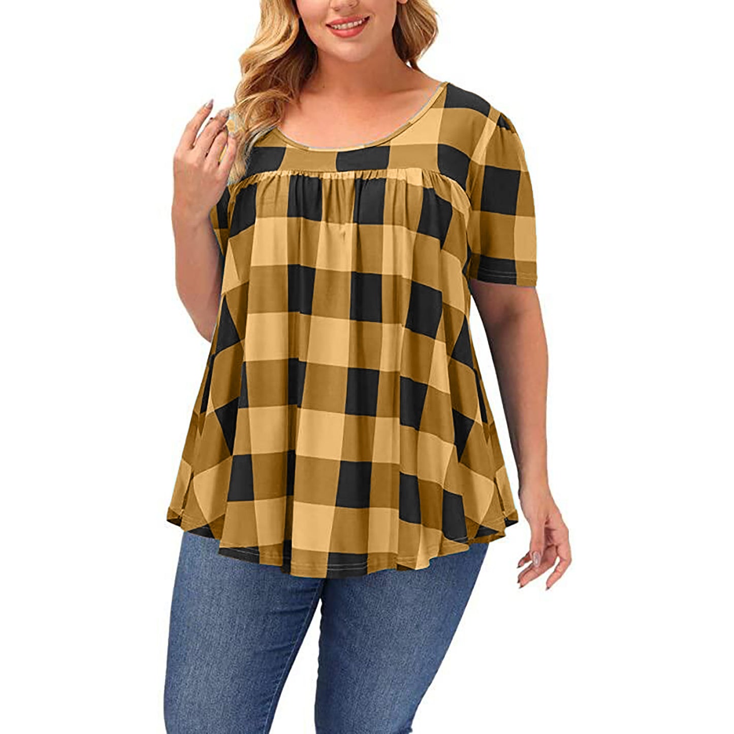 Women's Summer Sleeve Round Neck Loose Printed Women's T-shirt