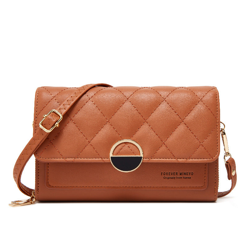 Women's Diamond Cell Fashion Embroidered Large Coin Purses