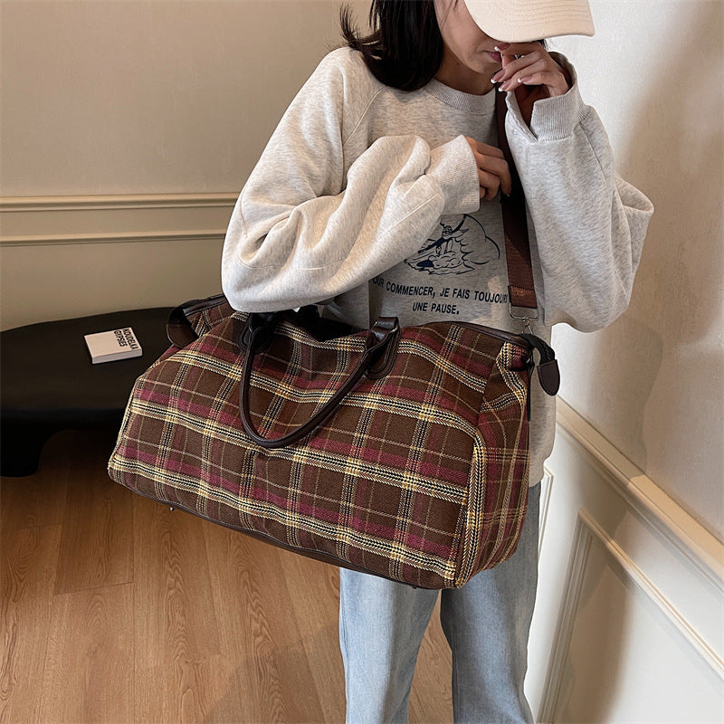 Portable Large Capacity Short Trip Texture Travel Bags