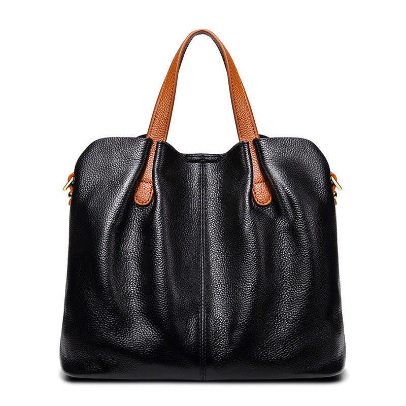 Women's First Layer Cowhide Design High-grade Leather Tote Bags