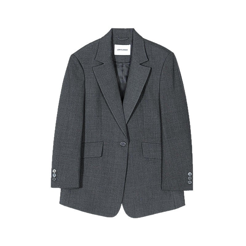 Women's Button Wool Autumn Fashion Design Loose Blazers