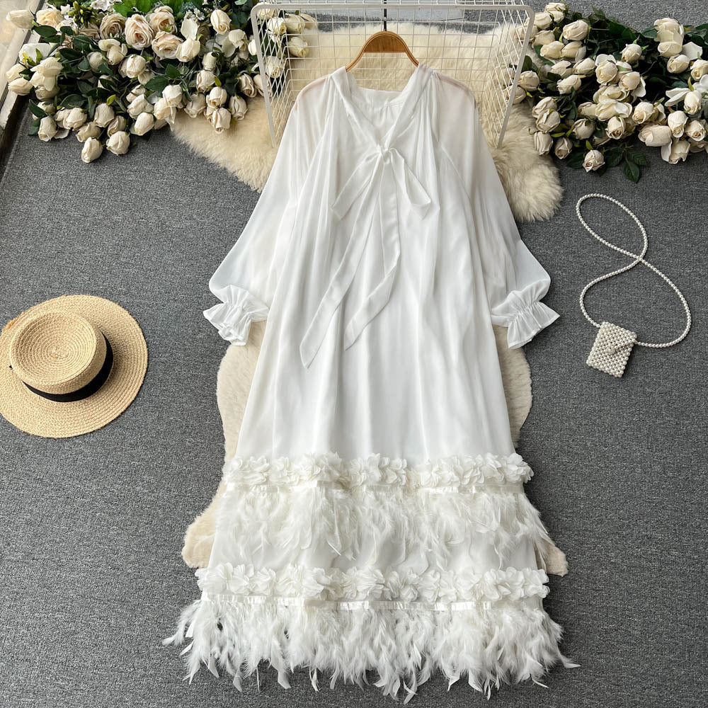 Women's High-grade Long-sleeved Dress For Design Loose Dresses