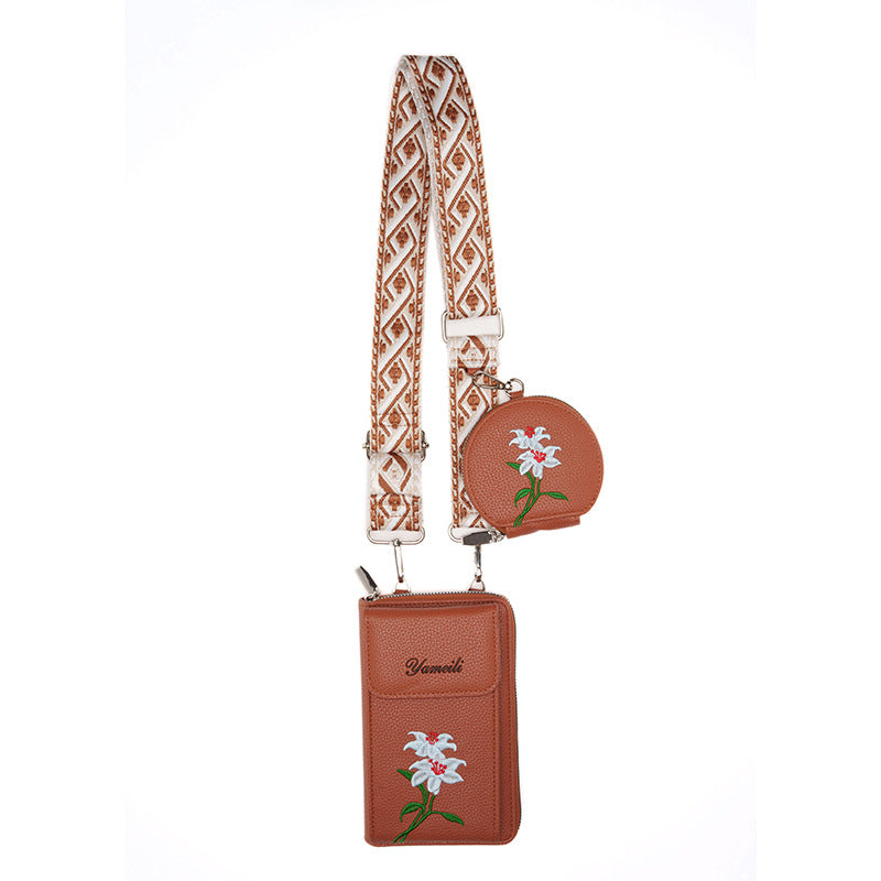 Women's Unique Large Capacity Embroidered Mobile Phone Bags