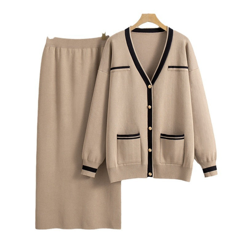 Elegant Trendy Versatile Loose Knitted Two-piece Fashion Casual Suit