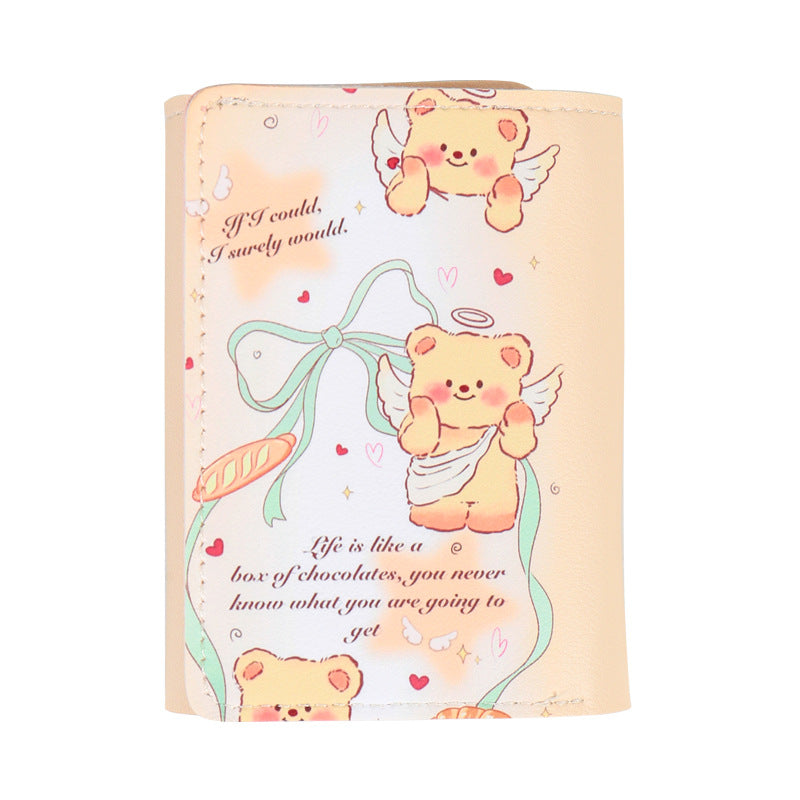 Butter Bear Cute Creative Cartoon Simple Personality Ladies Wallets