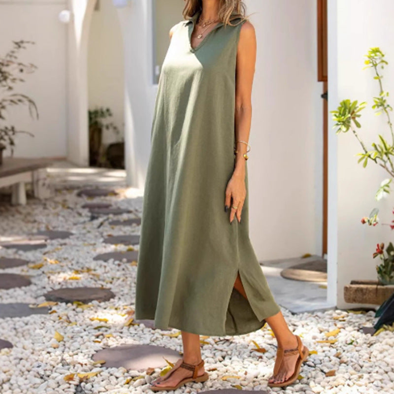 Trendy Women's Loose Casual Sleeveless Female Dress