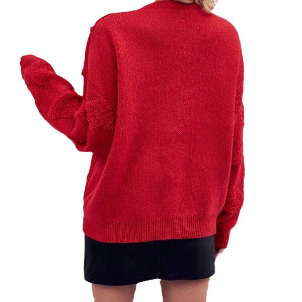 Women's Christmas Jacquard Bow Loose Lazy Style Sweaters