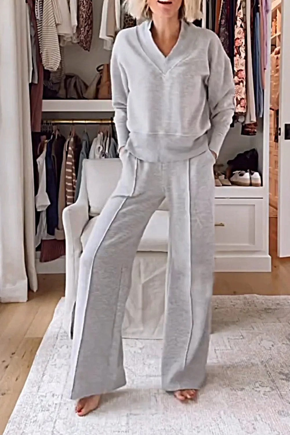 Autumn Casual Long Sleeve Loose Wide Suits