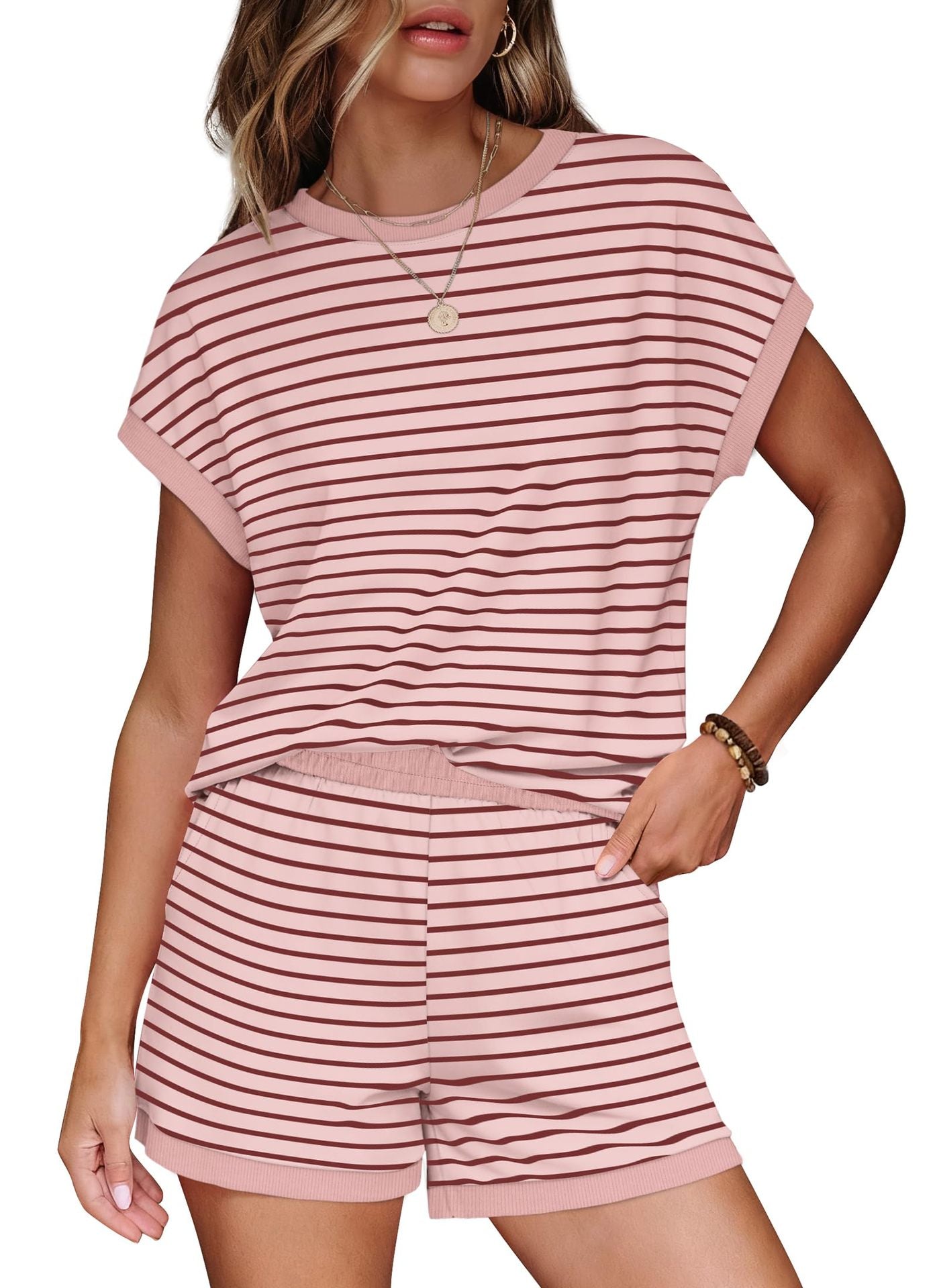 Women's Summer Round Neck Loose Pajamas Fashion Casual Suit