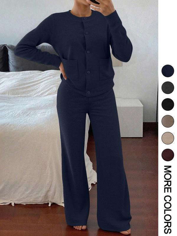 Women's Fashionable Temperament Knitted Idle Style Casual Suits