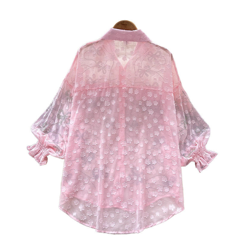 Women's Thin Long-sleeved Shirt Loose Slimming Casual Blouses