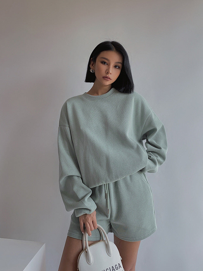 Two-piece Set Long Sleeve Solid Color Fashion Casual Suit