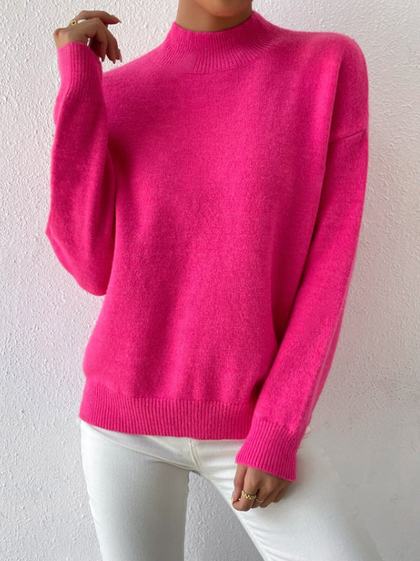Women's Long Sleeve Fashion Solid Color Loose Sweaters