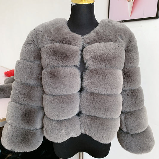 Women's Fur Warm Leisure Stitching Faux Fox Coats