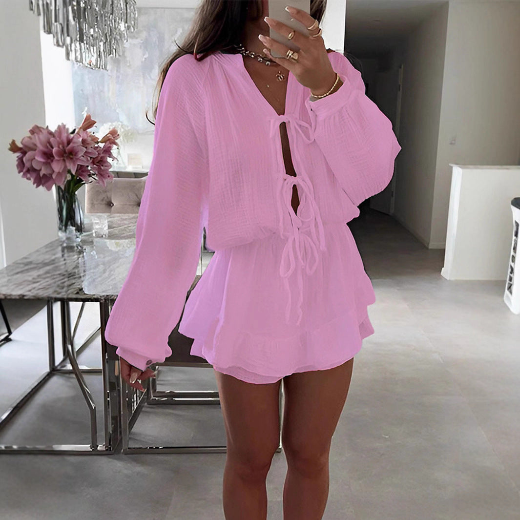 Women's Lantern Sleeve High Waist Ralph Large Dress