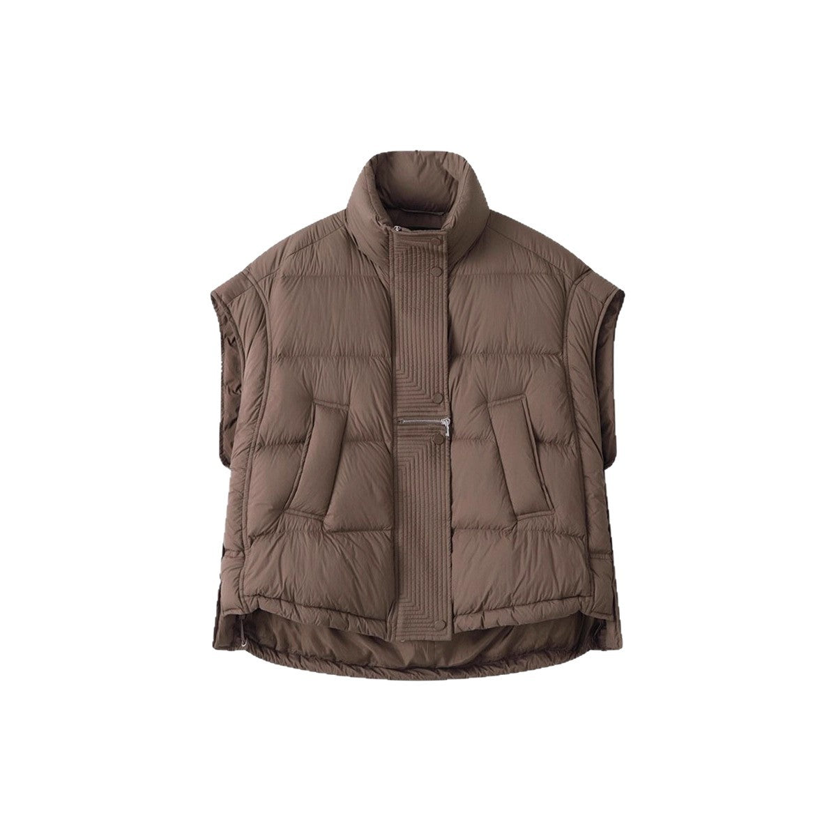 Down Female Chic Standing Collar Waistcoat Vests
