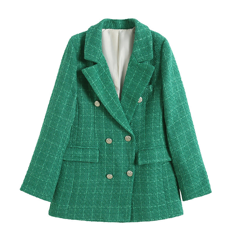 Women's American Texture Double-breasted Mid-length Fashion Blazers