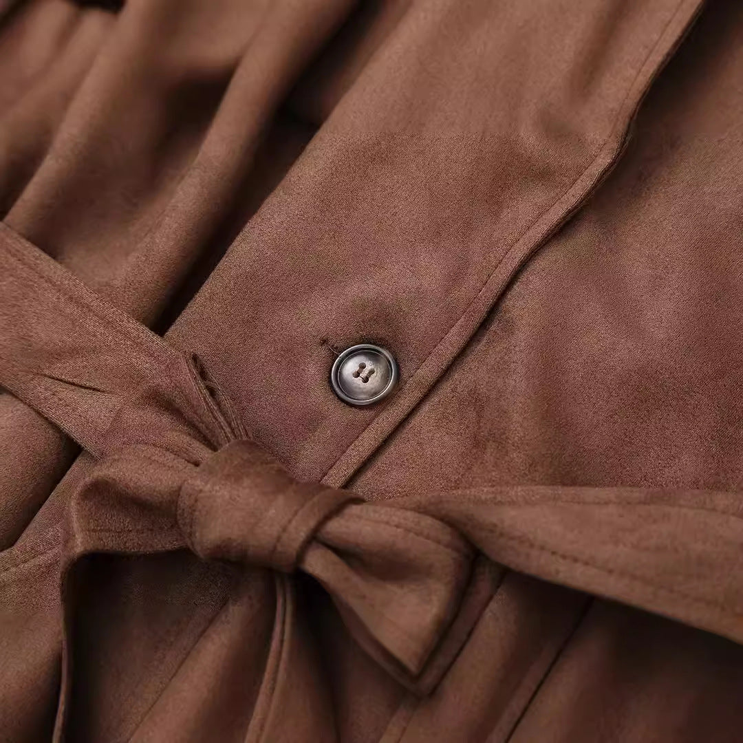 Women's Winter Double Button Lapel Long Trench Coats