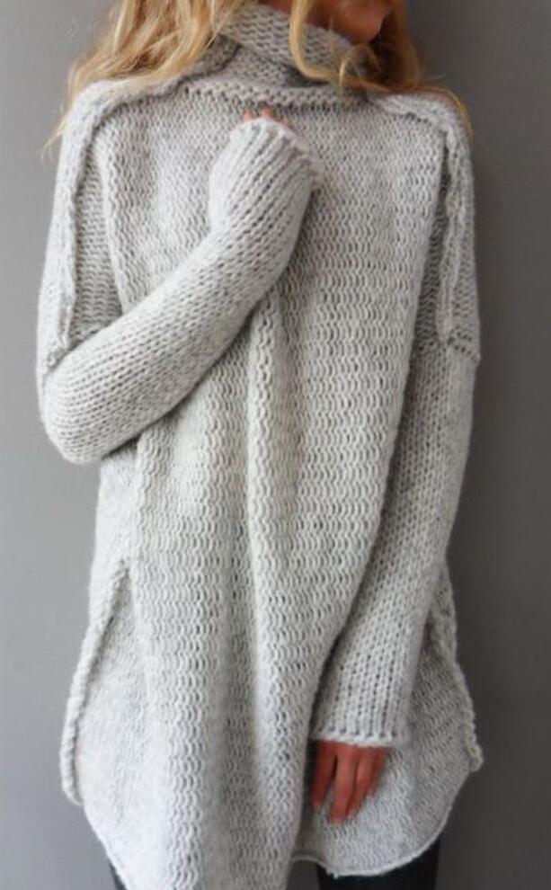 Attractive Fashion Heaps Collar Craft Long-sleeved Sweaters