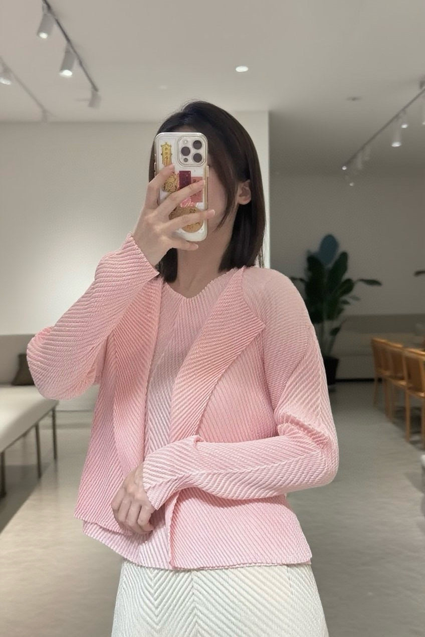 Scale Pleated Long-sleeved Versatile Casual Fashionable Suits