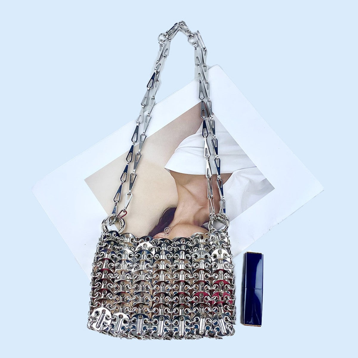 Women's Sier Shiny Handmade Fashion Sequin Mobile Bags
