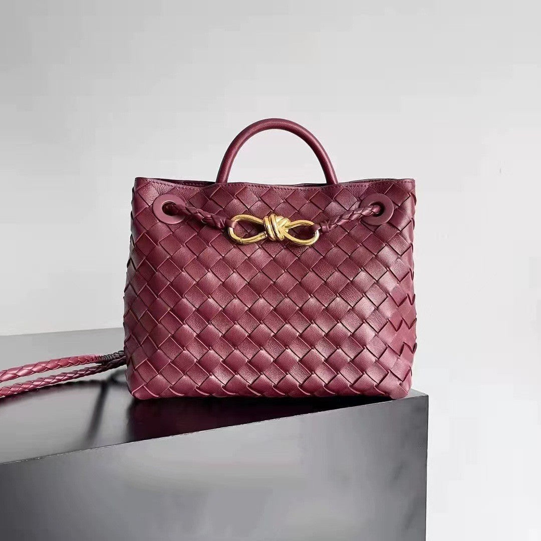 Women's Metal Cord Fastener Woven Underarm Crossbody Bags