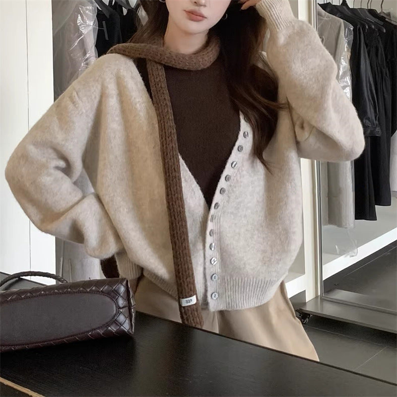 Women's Design Slimming Long Sleeves Contrast Color Suits