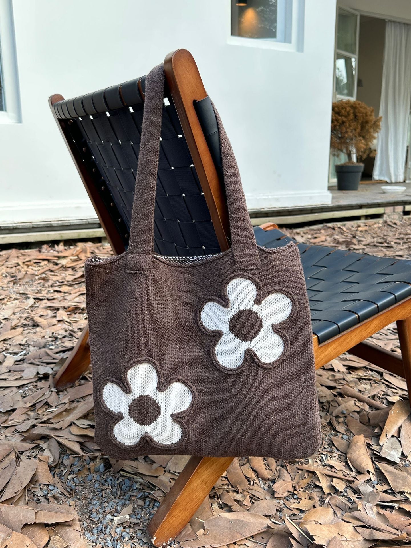Women's & Men's Knitted Wool Woven Portable Shopping Shoulder Bags