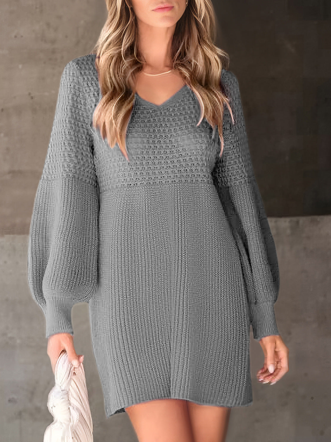 Retro Pullover Lantern Sleeve Idle Style Sweaters