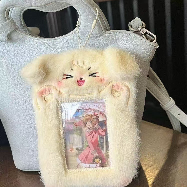 Cute Plush Mini Truck Bus Display Protective Cover Card Holder