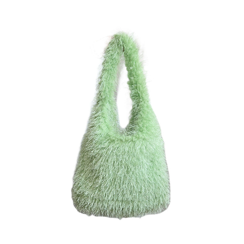 Large Capacity Cotton Candy Macaron Color Shoulder Bags