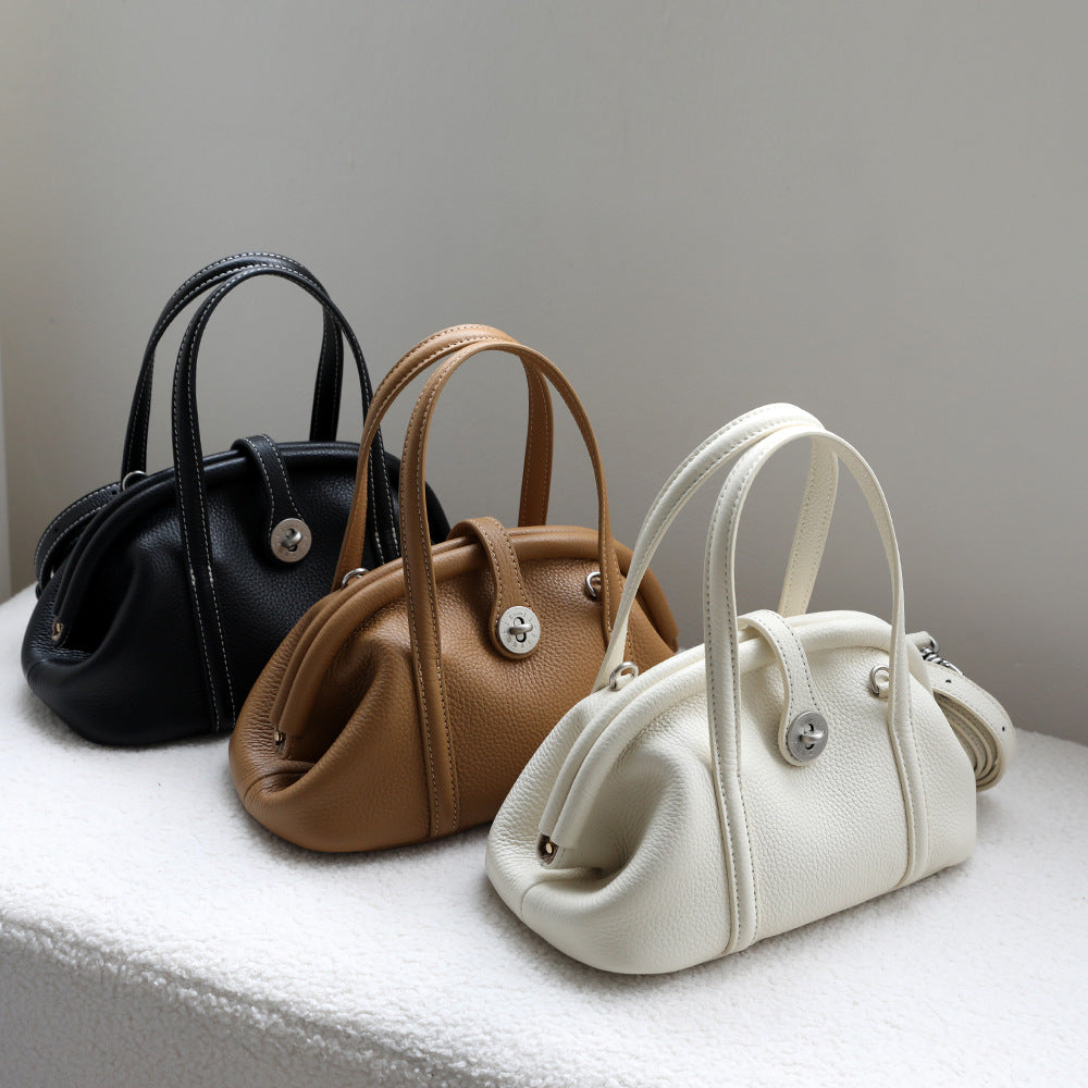 Women's High Sense Niche Commuter First Layer Cowhide Handbags