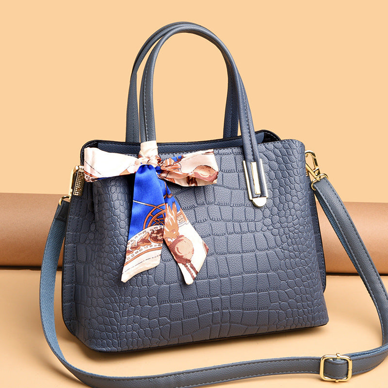 For Mom Fashionable Crocodile Pattern Large Handbags