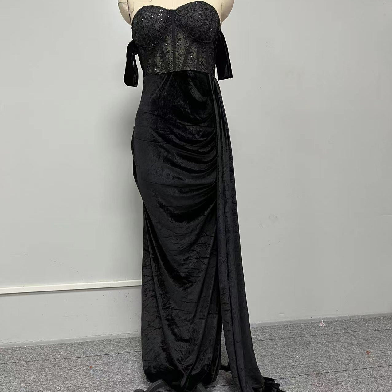 Women's Clothes Tube Sexy Lace Banquet Fishtail Dresses