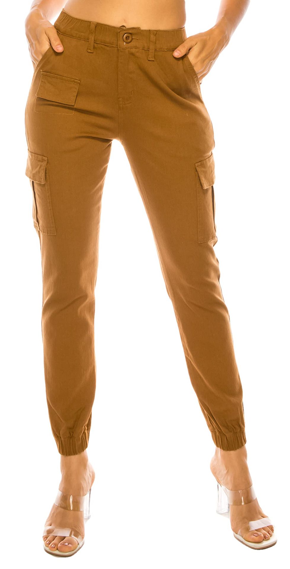 Women's Outdoor Overalls Design Elastic Waist Casual Pants