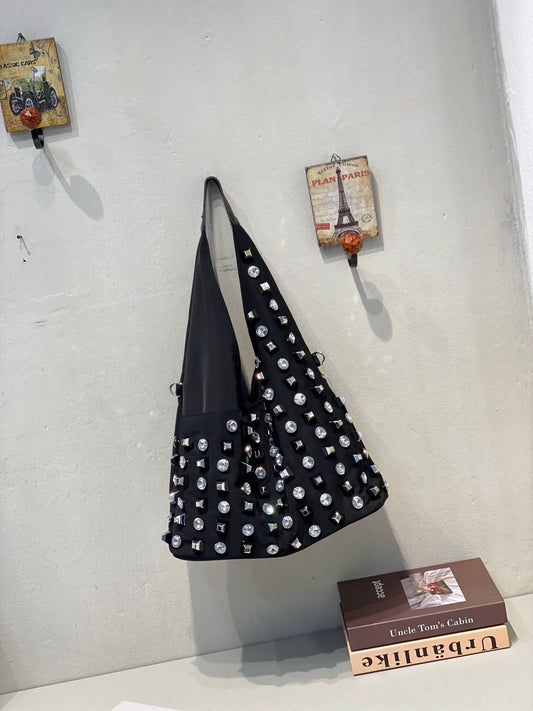 Women's Trendy Rhinestone Sequins Large Capacity Shoulder Bags