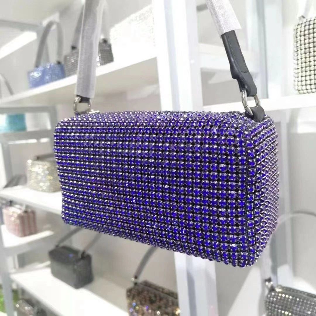 Women's King Diamond Fashion Genuine Leather Small Square Bags