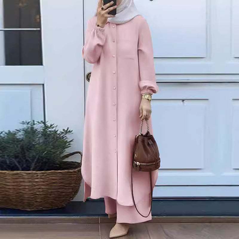 Women's Arab Style Two-piece Long-sleeved Shirt Trousers Suits