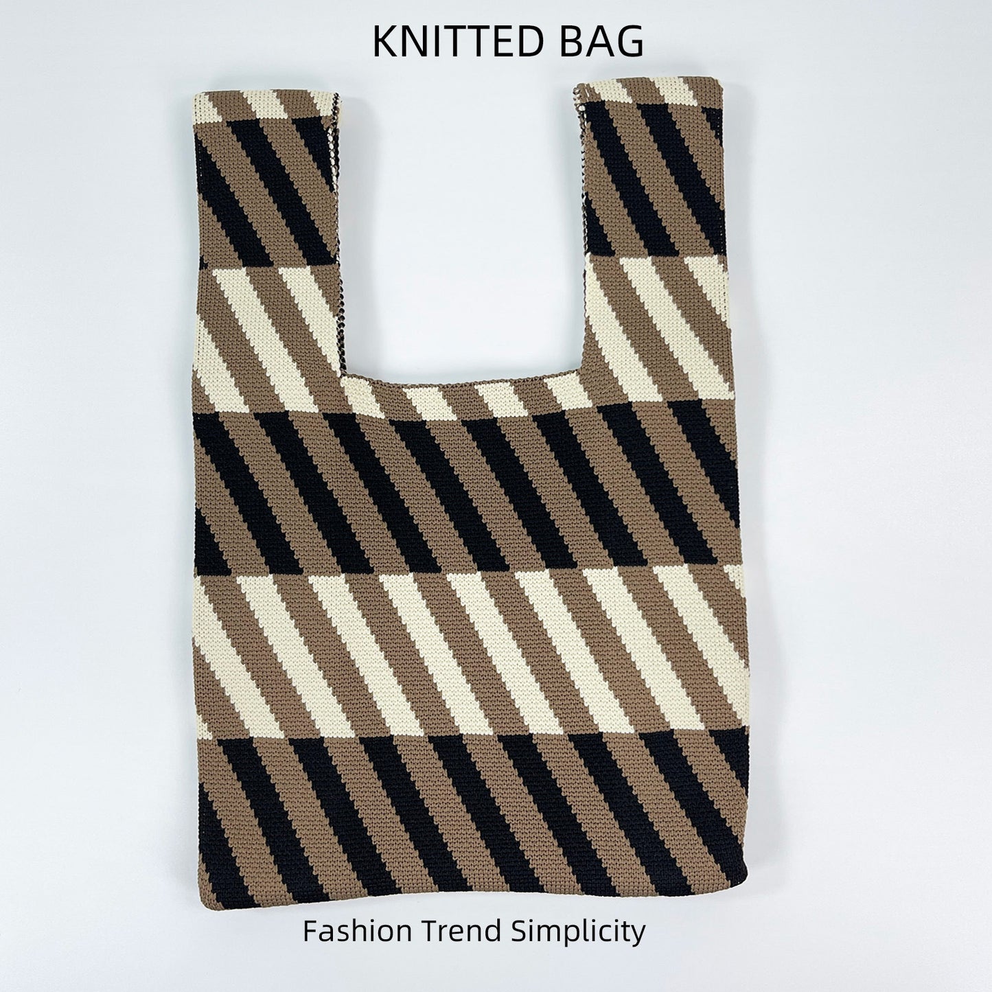 Women's Flower Knitted Large Capacity Totes Wrist Handbags