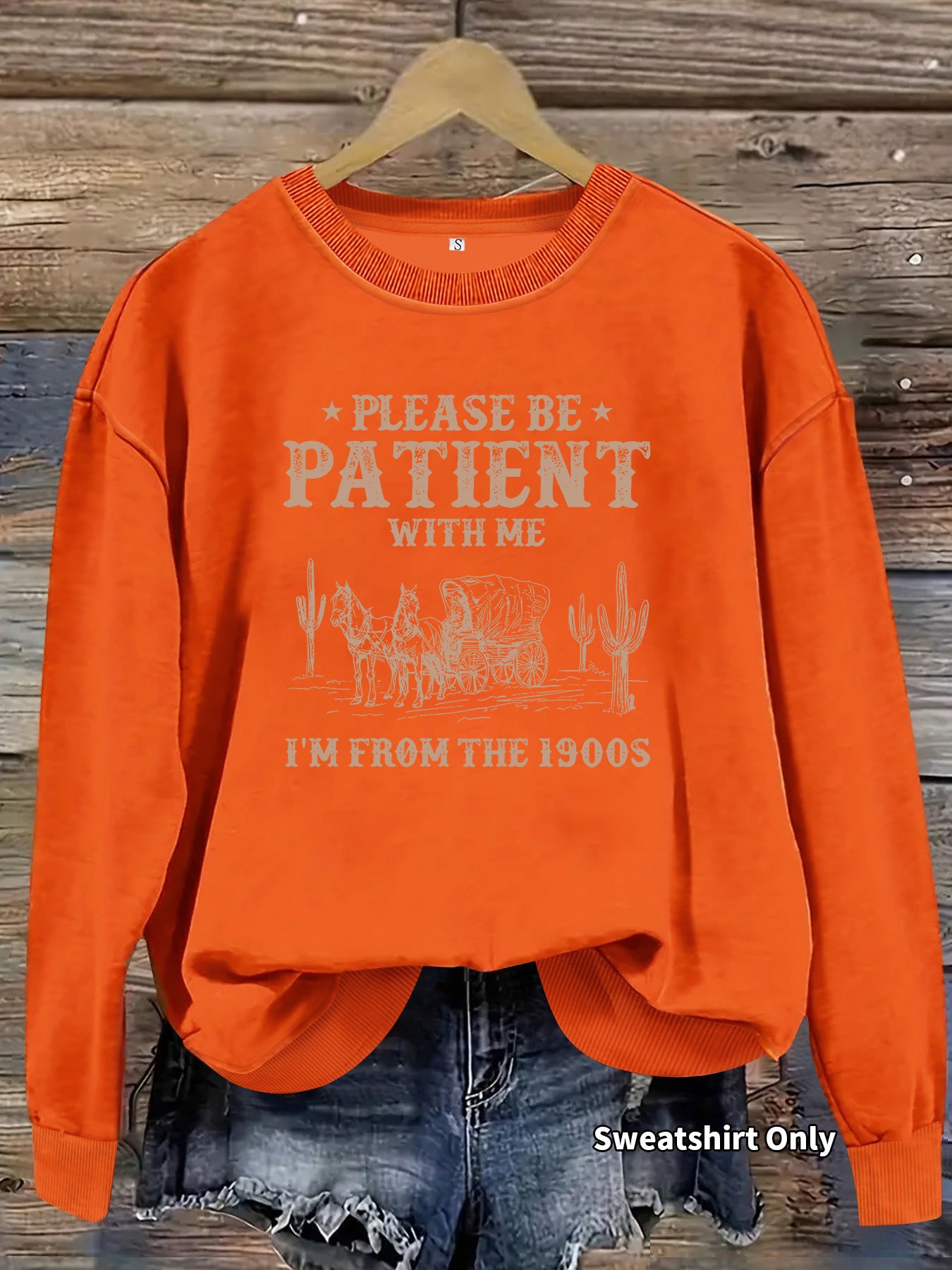Women's Casual Long-sleeved Round Neck Western Landscape Printing Pullover Women's Sweater, Sweater
