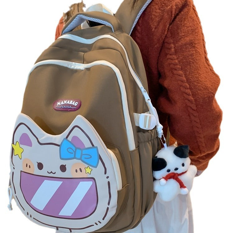 Female Cute Cat High Korean Style Easy Middle School Students' Schoolbags
