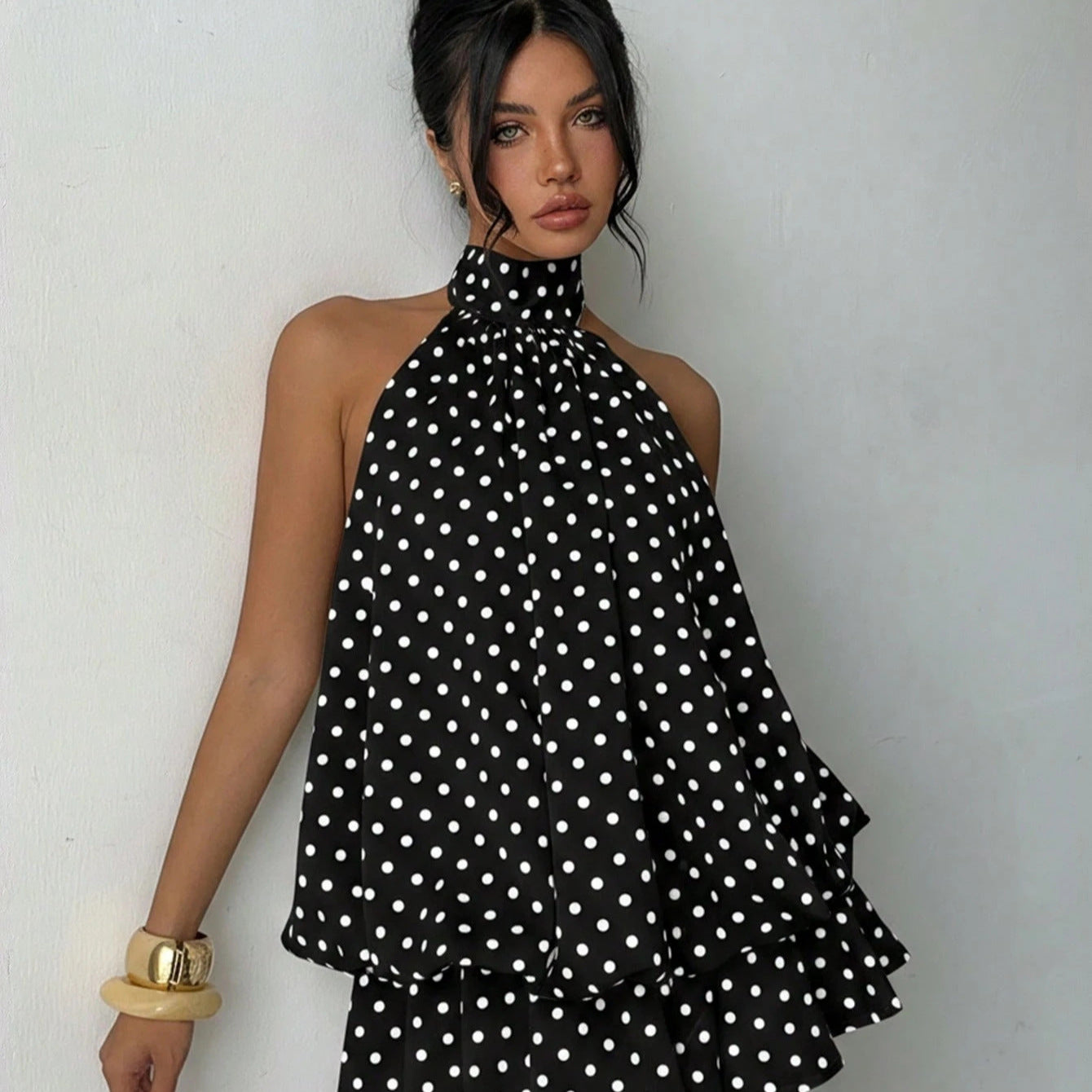 Halter Hot Solid Color Sexy Backless Skirts
