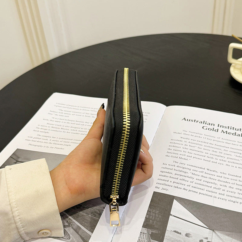 Long Zipper Multiple Slots Large Capacity Ladies Wallets