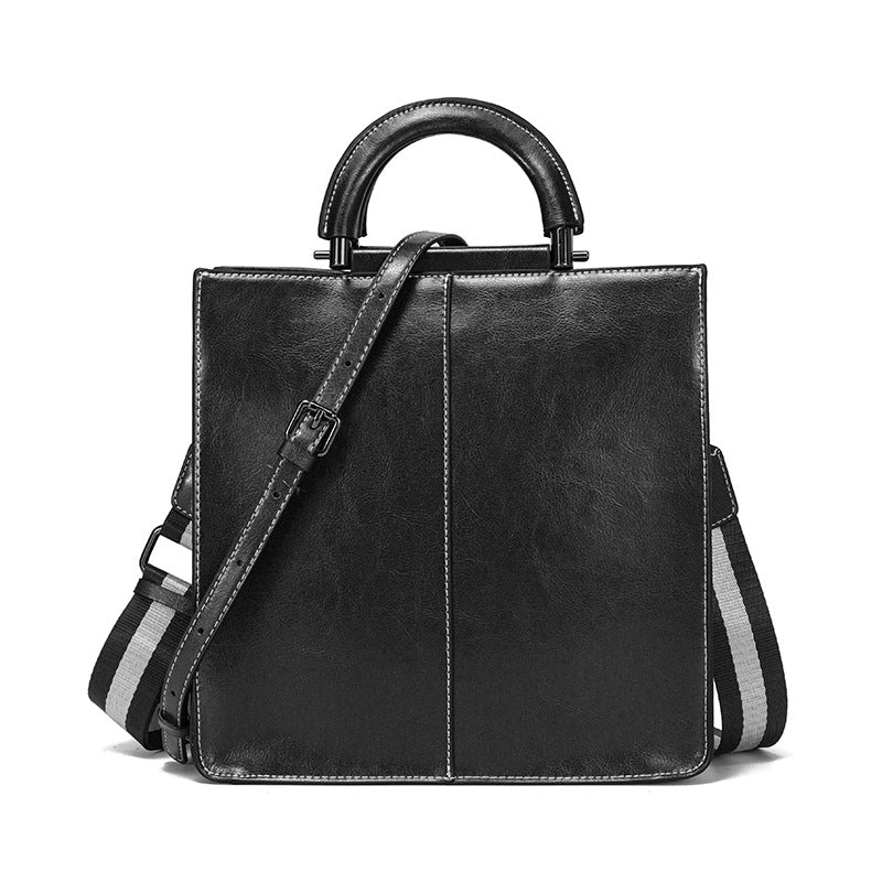Women's Oil Wax Cowhide Big Fashion Graceful Shoulder Bags