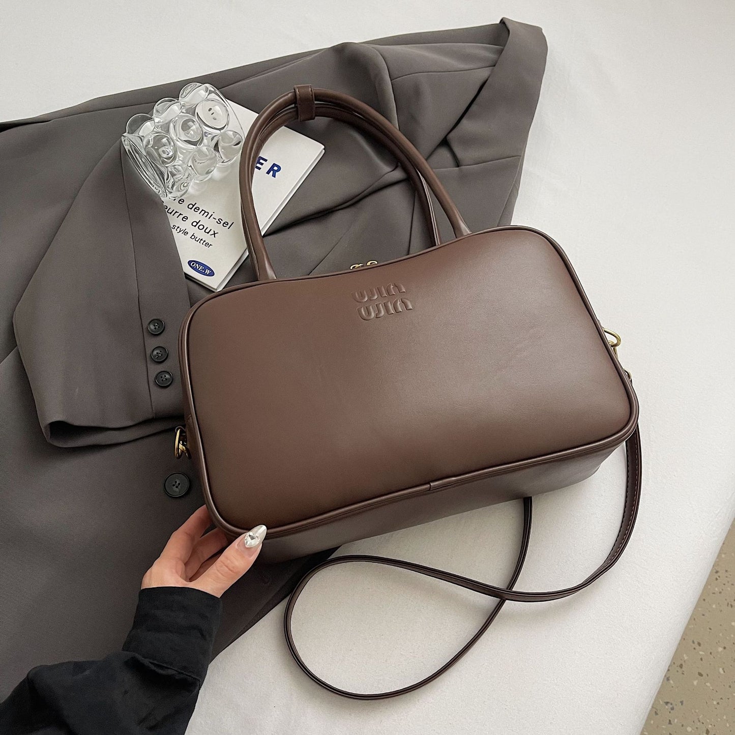 Portable Bowling Female Boston Large Capacity Handbags