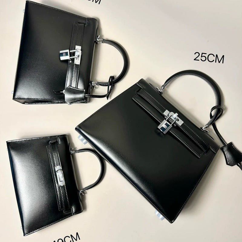 Women's Leather Cowhide Kelly Second Generation One Handbags