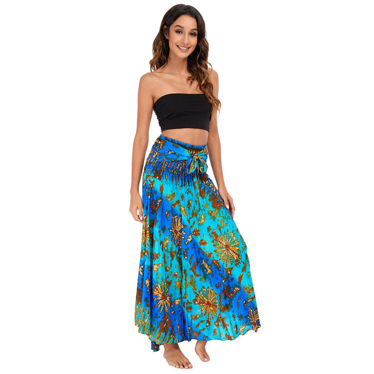 Casual Thai Vacation Big Swing Belly Skirts