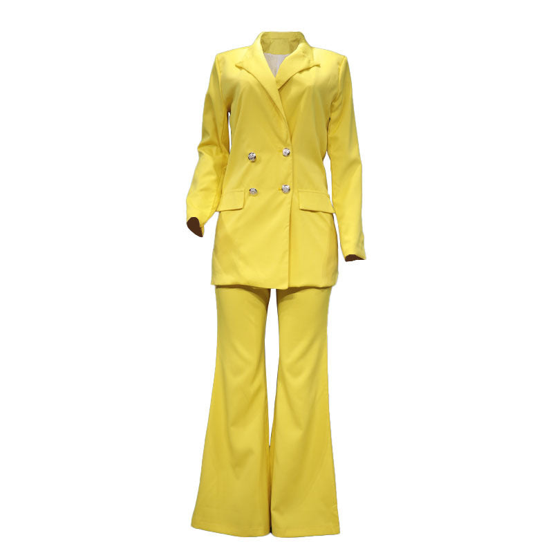 Pretty Women's Autumn Simple Professional Two-piece Fashion Casual Suit