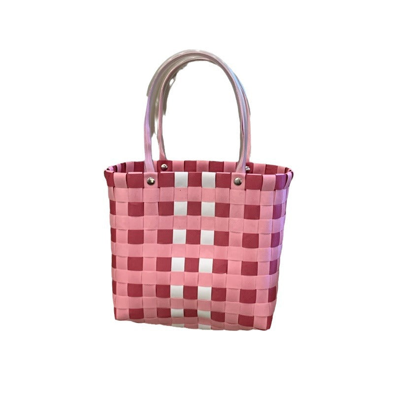 Women's Source Hand-woven Hand-held Vegetable Basket Beach Handbags