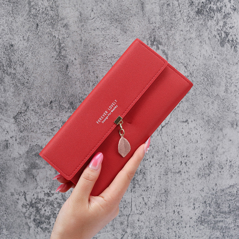 Women's Slouchy Charming Fresh Leaf Document Ladies Wallets